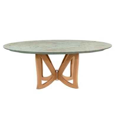 Mesa De Jantar Valentin Tampo Mármore Redondo