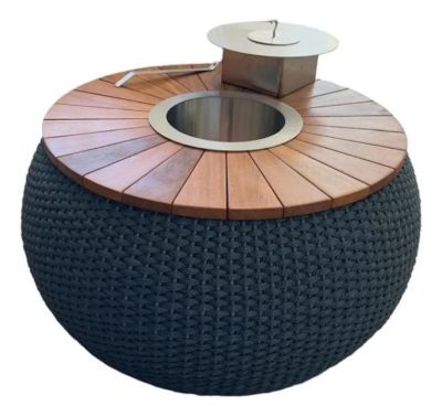 Mesa de Centro Casual com Lareira e Champanheira