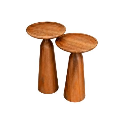 Mesa de Canto Riva C/ Tampo Madeira